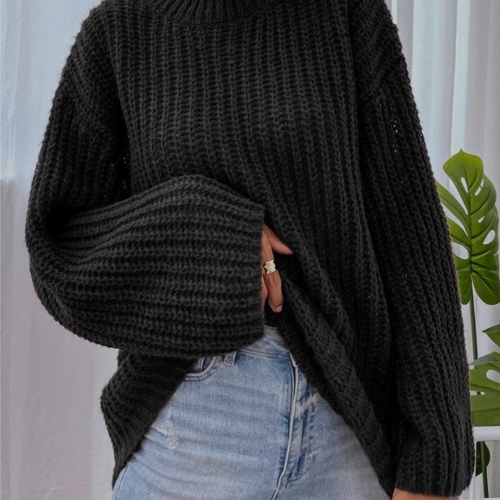 Knit black sweater SHEIN
